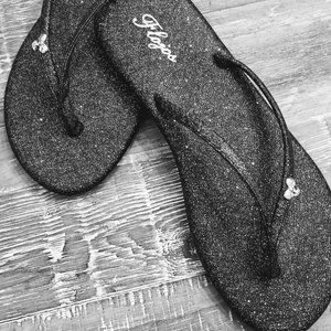 Flojos Sandals (Flip Flops) / Black Glitter